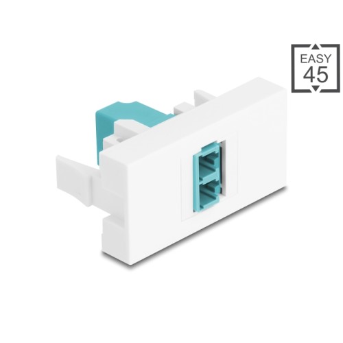 Delock Easy 45 Module LC Duplex female to LC Duplex female white / aqua