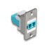Delock Panel Mount LC Duplex female to LC Duplex female silver / white / aqua