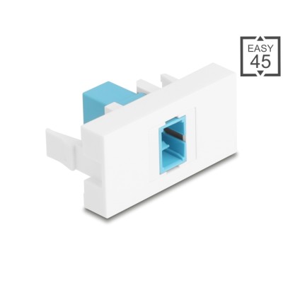 Delock Easy 45 Module SC Simplex female to SC Simplex female aqua / white