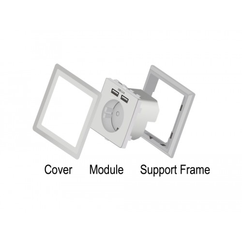 Delock Wall Socket with 2 x USB Type-A Charging Port 2.4 A
