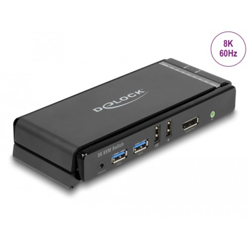 Delock DisplayPort 1.4 KVM Switch 8K 60 Hz with USB 5 Gbps and Audio