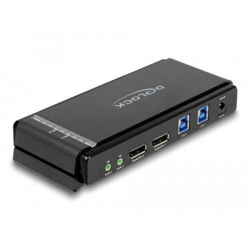 Delock DisplayPort 1.4 KVM Switch 8K 60 Hz with USB 5 Gbps and Audio