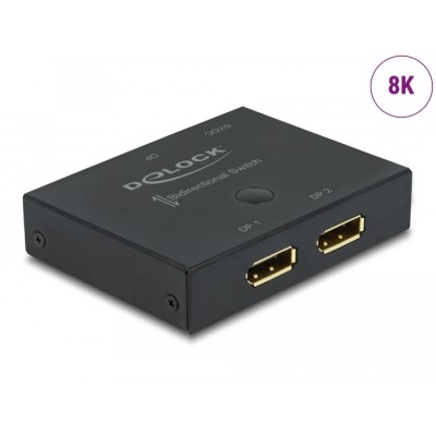 Delock DisplayPort 2 - 1 Switch bidirectional 8K 30 Hz