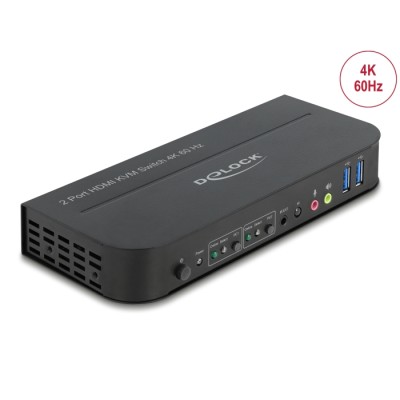 Delock HDMI KVM Switch 4K 60 Hz with USB 3.0 and Audio