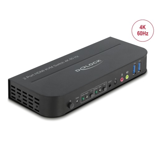 Delock HDMI KVM Switch 4K 60 Hz with USB 3.0 and Audio