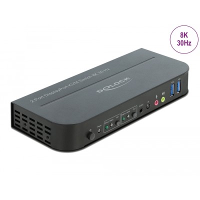 Delock DisplayPort 1.4 KVM Switch 8K 30 Hz with USB 3.0 and Audio