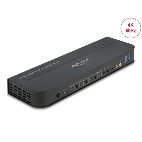 Delock HDMI KVM Switch 4K 60 Hz with USB 3.0 and Audio