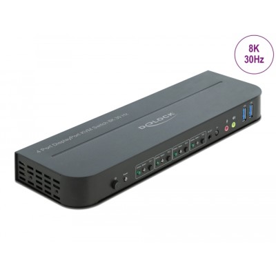 Delock DisplayPort 1.4 KVM Switch 8K 30 Hz with USB 3.0 and Audio