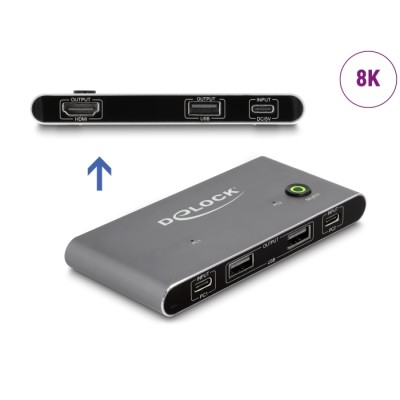 Delock USB-C™ KVM Switch to HDMI 8K 60 Hz with USB 2.0
