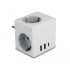 Delock Multi Socket Cube 3-way with childproof lock and USB charger white