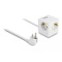 Delock Extension Socket Cube 3-way with childproof lock and USB charger, 1.5 m cable, white