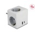 Delock Multi Socket Cube 3-way with childproof lock and USB PD 3.0 charger 20 W white