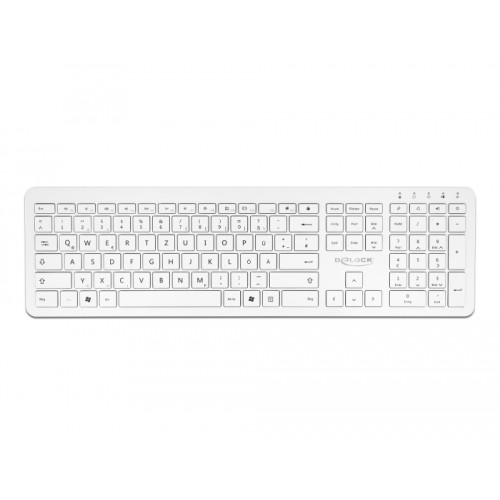 Delock USB Keyboard 2.4 GHz wireless white (flat)