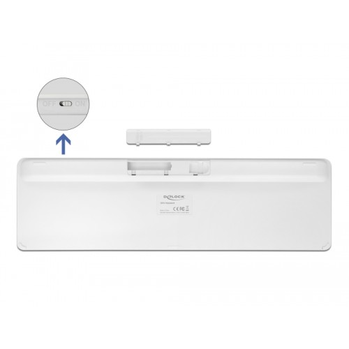 Delock USB Keyboard 2.4 GHz wireless white (flat)