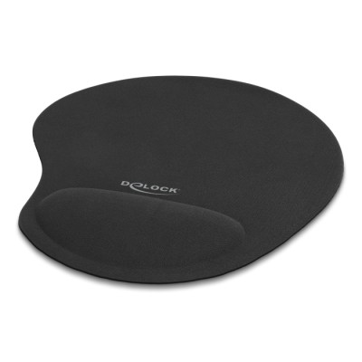 Delock Ergonomic Mouse pad with Gel Wrist Rest black 230 x 202 x 24 mm
