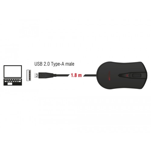 Delock Optical 4-button USB Gaming Mouse