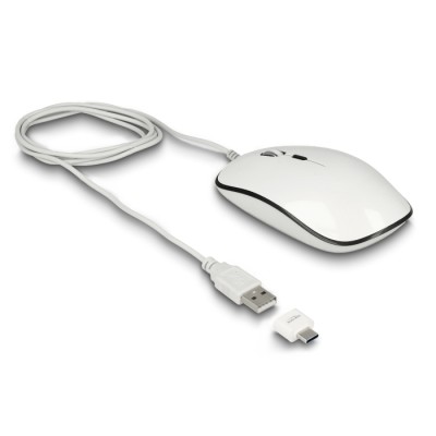 Delock Optical 4-button USB Type-A + USB Type-C™ Desktop Mouse
