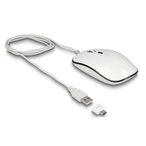 Delock Optical 4-button USB Type-A + USB Type-C™ Desktop Mouse