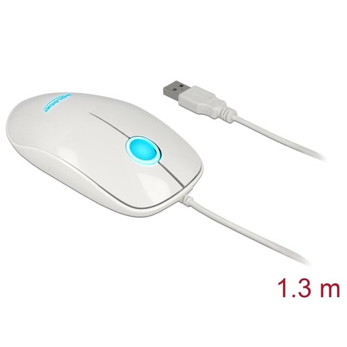 Delock Optical 3-button LED Mouse USB Type-A white