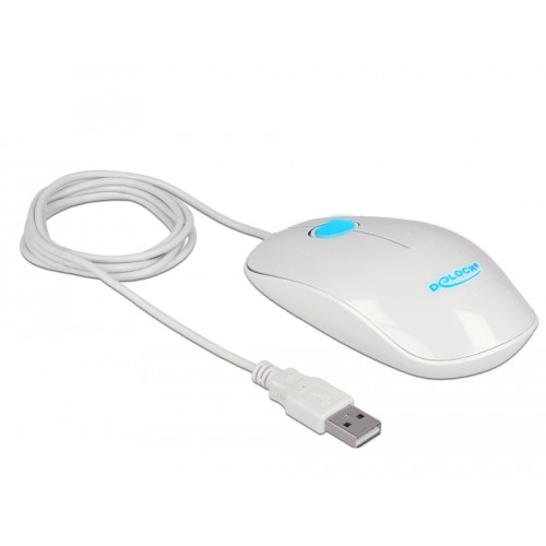 Delock Optical 3-button LED Mouse USB Type-A white