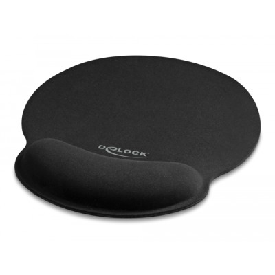 Delock Ergonomic Mouse pad with Wrist Rest black 252 x 227 mm