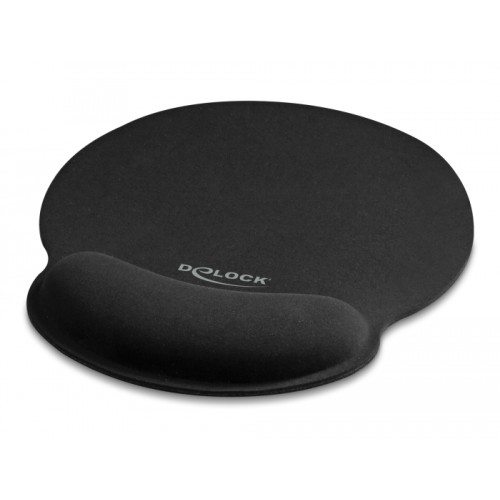 Delock Ergonomic Mouse pad with Wrist Rest black 252 x 227 mm