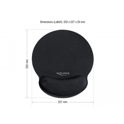 Delock Ergonomic Mouse pad with Wrist Rest black 252 x 227 mm 2