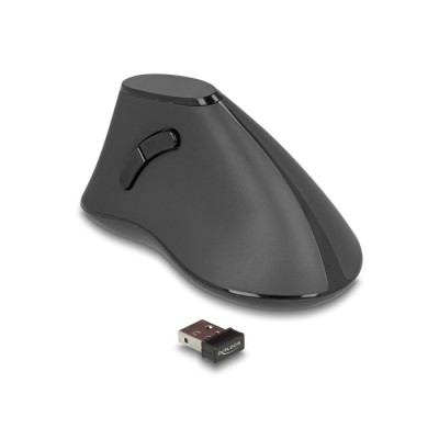 Delock Ergonomic vertical optical 5-button mouse 2.4 GHz wireless - Silent 2