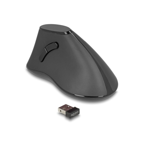Delock Ergonomic vertical optical 5-button mouse 2.4 GHz wireless - Silent