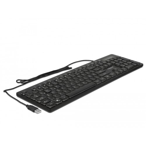 Delock USB Keyboard wired 1.5 m black with RGB Illumination
