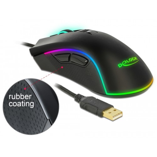 Delock Optical 7-button USB Gaming Mouse - right hander
