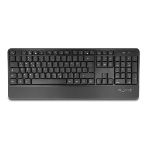Delock USB Keyboard and Mouse Set 2.4 GHz wireless black (Wrist Rest)
