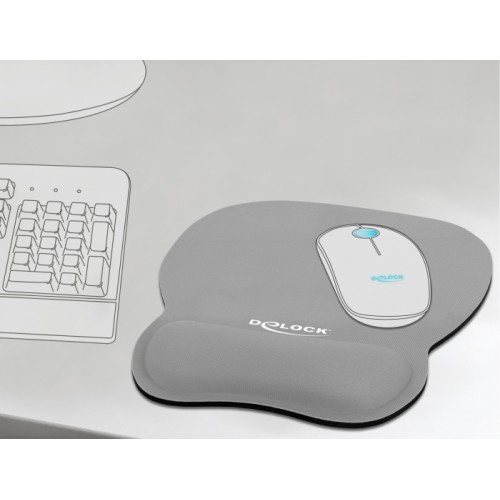 Delock Ergonomic Mouse pad with Wrist Rest grey 245 x 206 mm