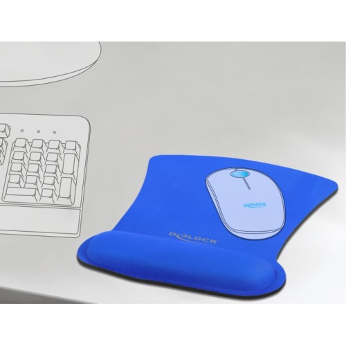 Delock Ergonomic Mouse pad with Wrist Rest blue 255 x 207 mm