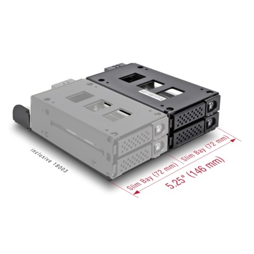 5.25″ Metal Installation Frame for 2 x Delock Mobile Rack 47011 / 47005