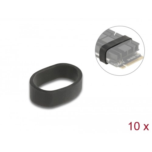 Delock Rubber Ring for Mounting of M.2 SSD and Heat Sink black 10 pieces