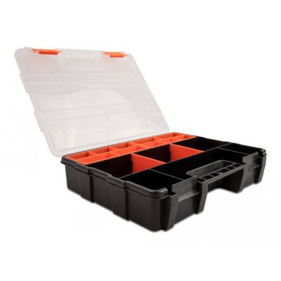 Delock Sorting box with 21 compartments 290 x 220 x 60 mm orange / black