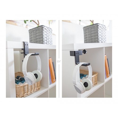 Delock Headphone Holder adjustable for desk mounting aluminium black