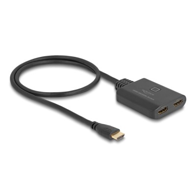 Delock HDMI Switch 2 x HDMI in to 1 x HDMI out 8K 60 Hz with integrated cable 50 cm 2