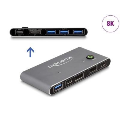 Delock DisplayPort KVM Switch 8K 30 Hz with USB 5 Gbps
