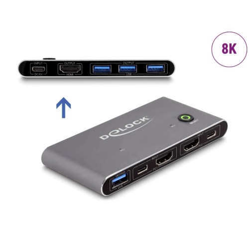 Delock HDMI KVM Switch 8K 60 Hz with USB 5 Gbps
