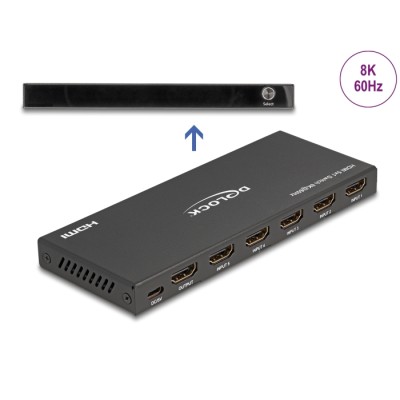 Delock HDMI Switch 5 x HDMI in to 1 x HDMI out 8K 60 Hz