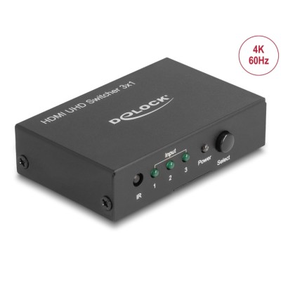 Delock HDMI UHD Switch 3 x HDMI in  1 x HDMI out 4K