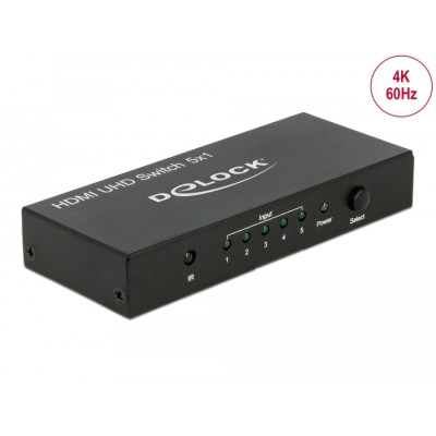 Delock HDMI UHD Switch 5 x HDMI in  1 x HDMI out 4K