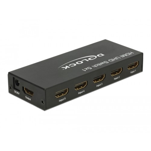 Delock HDMI UHD Switch 5 x HDMI in > 1 x HDMI out 4K