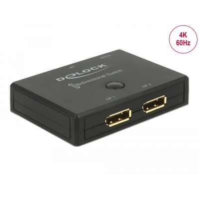 Delock DisplayPort 2 - 1 Switch bidirectional 4K 60 Hz
