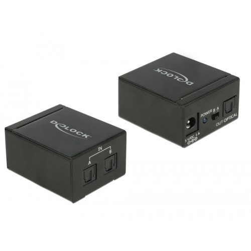 Delock TOSLINK Switch 2 x TOSLINK in to 1 x TOSLINK out