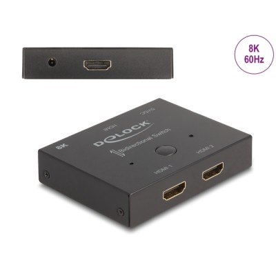 Delock HDMI 2 - 1 Switch bidirectional 8K 60 Hz