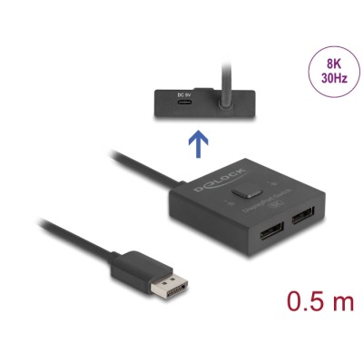 Delock DisplayPort Switch 2 to 1 bidirectional 8K
