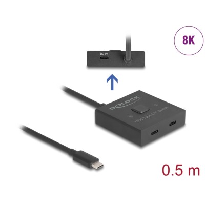 Delock USB 10 Gbps USB Type-C™ Switch 2 to 1 bidirectional 8K